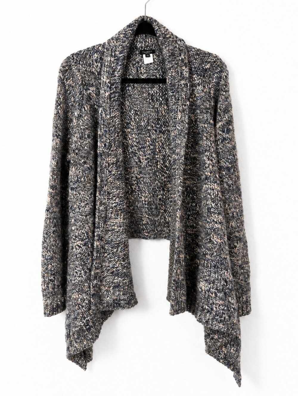 Talbots Wool Alpaca Marled Open Front Waterfall Cardigan XL Lagenlook